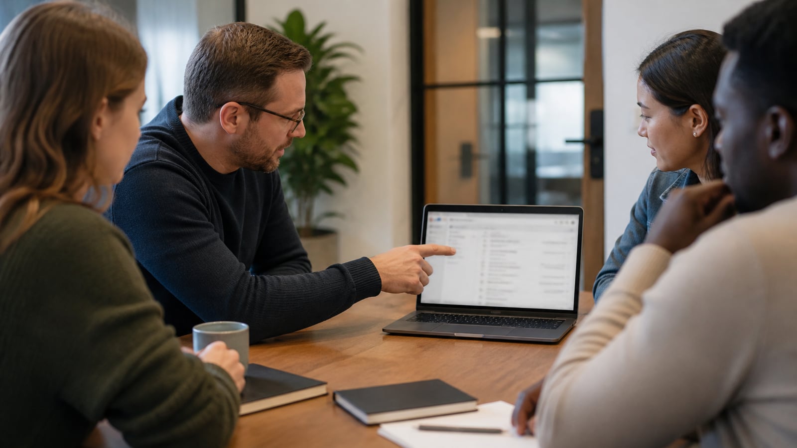 Klein team leert samen werken met een wachtwoordmanager